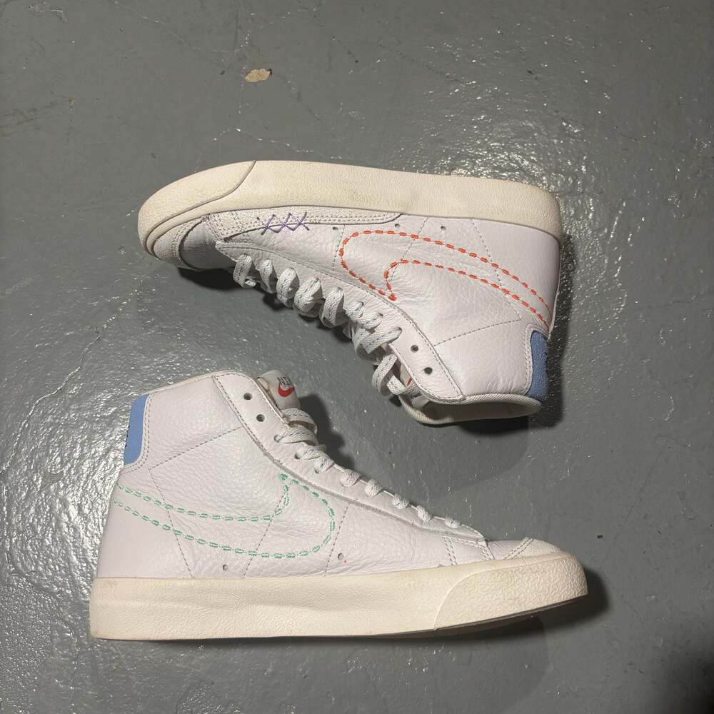 Nike Blazer Mid White Multi-Color Sneakers